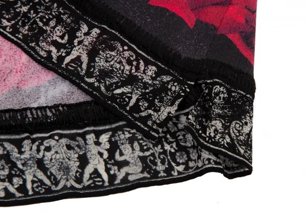 ジャンポールゴルチエ クラシックJean Paul GAULTIER CLASSIQUE グラフィックローズプリントカットソー グレー赤黒40 K-105618_012