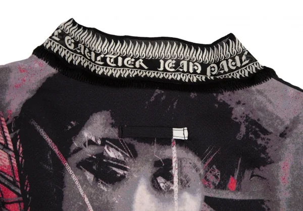 ジャンポールゴルチエ クラシックJean Paul GAULTIER CLASSIQUE グラフィックローズプリントカットソー グレー赤黒40 K-105618_016