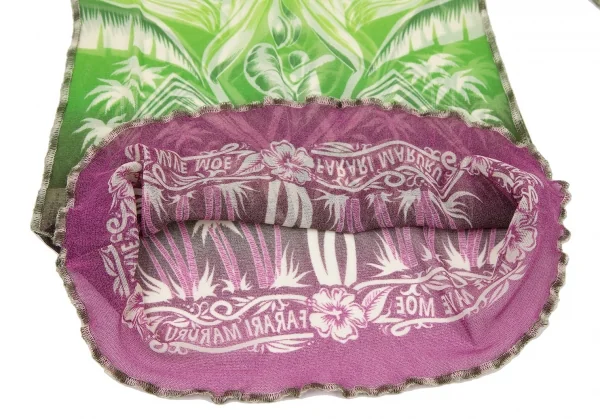 ジャンポールゴルチエ ファムJean Paul GAULTIER FEMME ハイビスカスプリントグラデーションパワーネットカットソー 黄緑紫40 K-105625_008