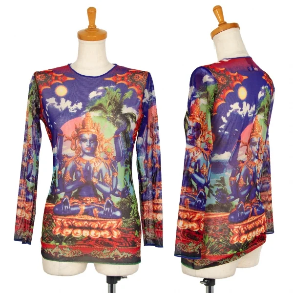 ジャンポールゴルチエ ファムJean Paul GAULTIER FEMME シヴァ神プリントパワーネットカットソー マルチ40 K-105626_001