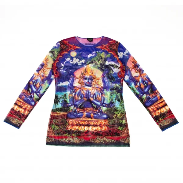 ジャンポールゴルチエ ファムJean Paul GAULTIER FEMME シヴァ神プリントパワーネットカットソー マルチ40 K-105626_002