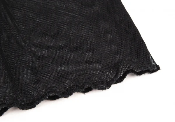 ジャンポールゴルチエ ファムJean Paul GAULTIER FEMME フラワー刺繍パワーネットカットソー 黒40 K-105627_010