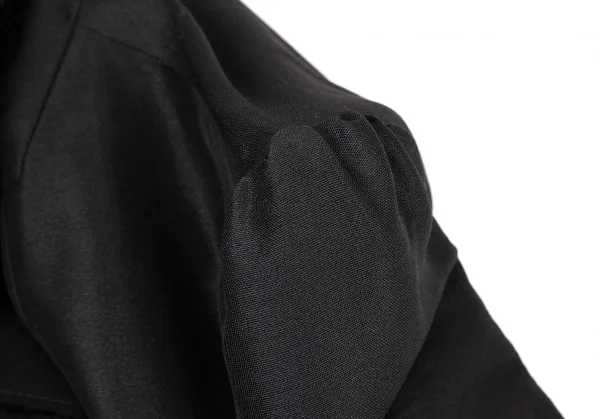 ヨウジヤマモト ファムYohji Yamamoto FEMME モヘヤシルク裁ち切りパフスリーブジャケット 黒1 K-105657_006