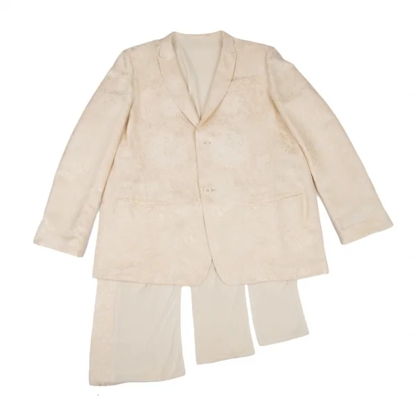 ヨウジヤマモト ファムYohji Yamamoto FEMME シルクジャガードバックスリットジャケット アイボリー1 K-105658_002