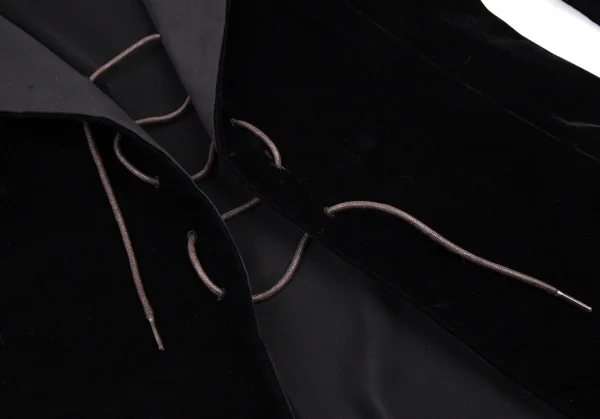 ヨウジヤマモト ファムYohji Yamamoto FEMME ベロアバックロングジャケット 黒1 K-105661_007