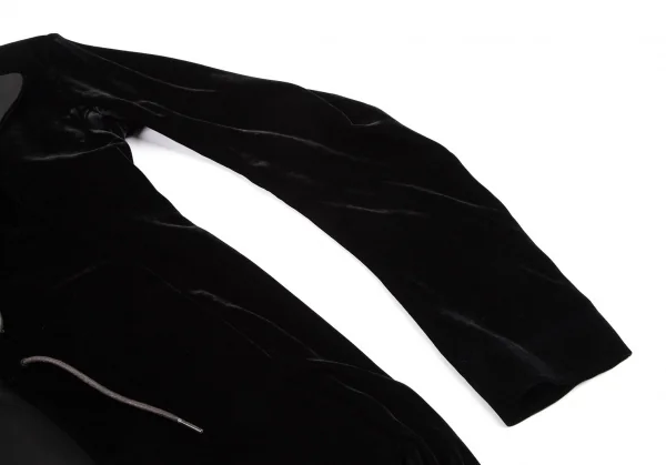 ヨウジヤマモト ファムYohji Yamamoto FEMME ベロアバックロングジャケット 黒1 K-105661_008