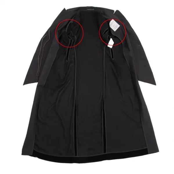 ヨウジヤマモト ファムYohji Yamamoto FEMME ベロアバックロングジャケット 黒1 K-105661_011