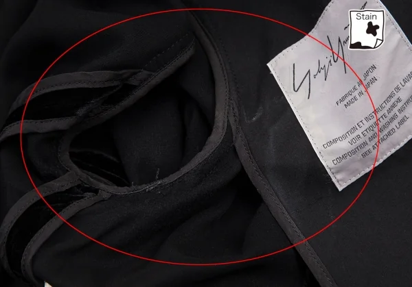 ヨウジヤマモト ファムYohji Yamamoto FEMME ベロアバックロングジャケット 黒1 K-105661_013