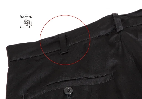 ヨウジヤマモト ファムYohji Yamamoto FEMME シルクサテンワイドタックパンツ 黒SS K-105669_012