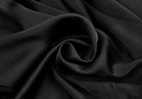 ヨウジヤマモト ファムYohji Yamamoto FEMME シルクサテンワイドタックパンツ 黒SS K-105669_013