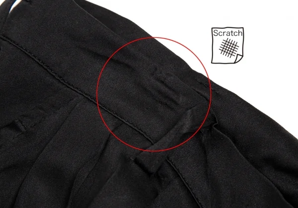 ヨウジヤマモト ファムYohji Yamamoto FEMME シルクサテンワイドタックパンツ 黒SS K-105669_003