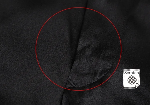 ヨウジヤマモト ファムYohji Yamamoto FEMME シルクサテンワイドタックパンツ 黒SS K-105669_004