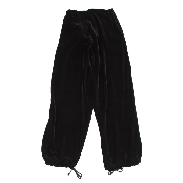 ヨウジヤマモト ファムYohji Yamamoto FEMME ベロア裾絞りパンツ 黒XS K-105675_010