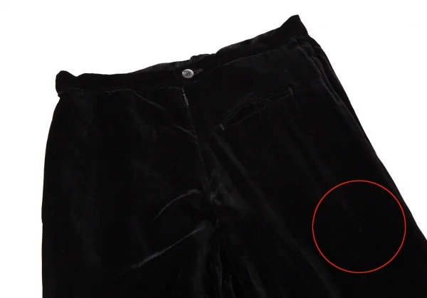 ヨウジヤマモト ファムYohji Yamamoto FEMME ベロア裾絞りパンツ 黒XS K-105675_002