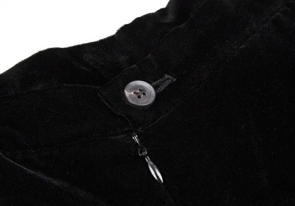 ヨウジヤマモト ファムYohji Yamamoto FEMME ベロア裾絞りパンツ 黒XS K-105675_006