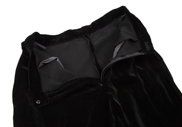 ヨウジヤマモト ファムYohji Yamamoto FEMME ベロア裾絞りパンツ 黒XS K-105675_007