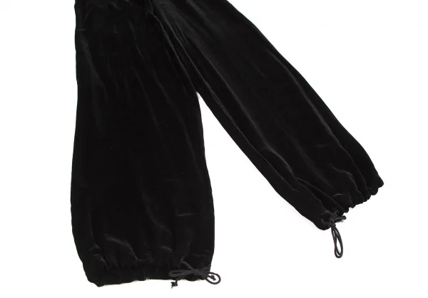 ヨウジヤマモト ファムYohji Yamamoto FEMME ベロア裾絞りパンツ 黒XS K-105675_008