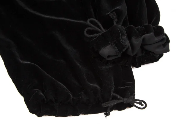 ヨウジヤマモト ファムYohji Yamamoto FEMME ベロア裾絞りパンツ 黒XS K-105675_009
