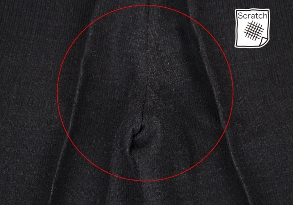 イッセイミヤケ メンISSEY MIYAKE MEN リブ織りツータックパンツ チャコール2 K-105689_011