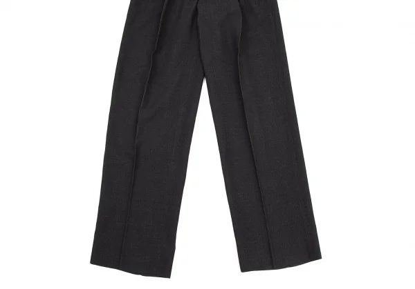 イッセイミヤケ メンISSEY MIYAKE MEN リブ織りツータックパンツ チャコール2 K-105689_006