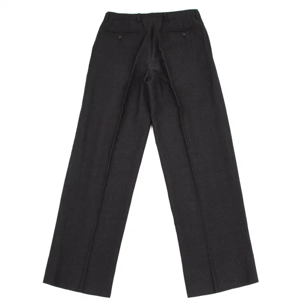 イッセイミヤケ メンISSEY MIYAKE MEN リブ織りツータックパンツ チャコール2 K-105689_008