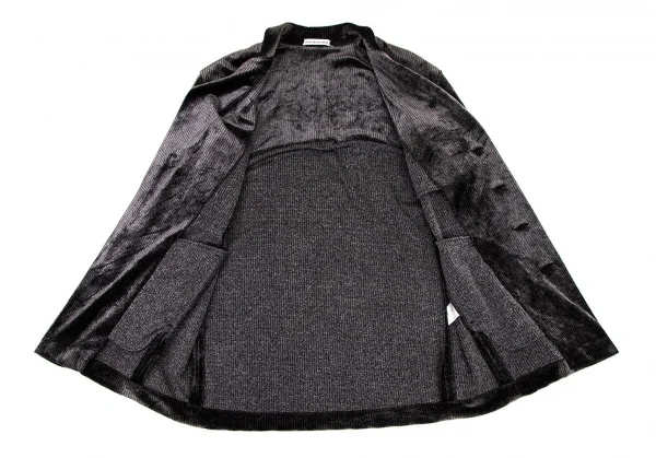 イッセイミヤケ メンISSEY MIYAKE MEN ベロアリブジャケット チャコールL K-105695_011