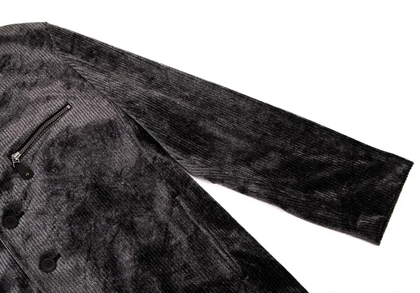 イッセイミヤケ メンISSEY MIYAKE MEN ベロアリブジャケット チャコールL K-105695_004