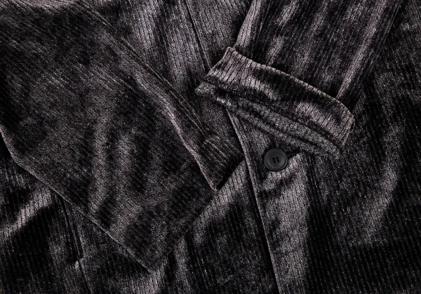 イッセイミヤケ メンISSEY MIYAKE MEN ベロアリブジャケット チャコールL K-105695_005