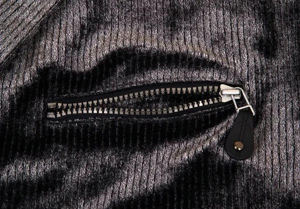 イッセイミヤケ メンISSEY MIYAKE MEN ベロアリブジャケット チャコールL K-105695_007