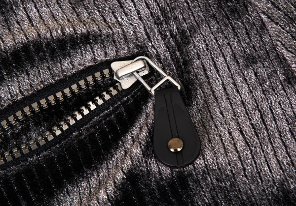 イッセイミヤケ メンISSEY MIYAKE MEN ベロアリブジャケット チャコールL K-105695_008