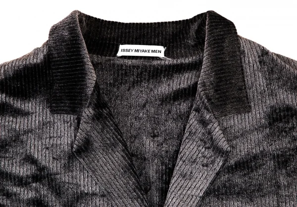 イッセイミヤケ メンISSEY MIYAKE MEN ベロアリブセットアップスーツ チャコールL K-105697_004