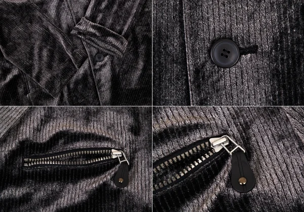 イッセイミヤケ メンISSEY MIYAKE MEN ベロアリブセットアップスーツ チャコールL K-105697_006