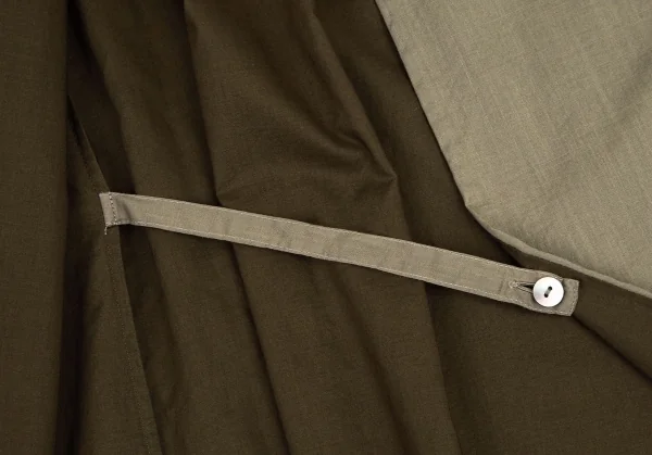 ギャルリーヴィーGALERIE VIE コットンウエスト断ち切りラップスカート カーキ1 K-105701_011