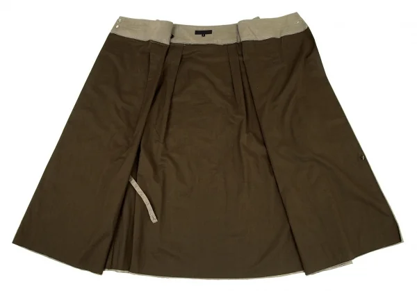 ギャルリーヴィーGALERIE VIE コットンウエスト断ち切りラップスカート カーキ1 K-105701_012