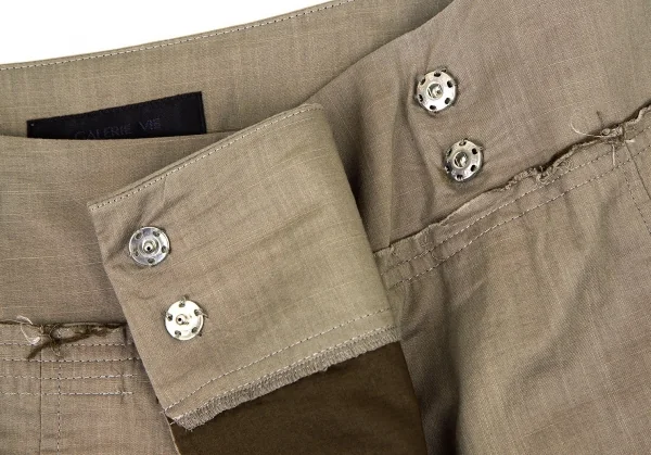 ギャルリーヴィーGALERIE VIE コットンウエスト断ち切りラップスカート カーキ1 K-105701_006