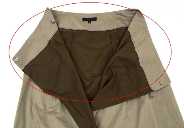 ギャルリーヴィーGALERIE VIE コットンウエスト断ち切りラップスカート カーキ1 K-105701_007