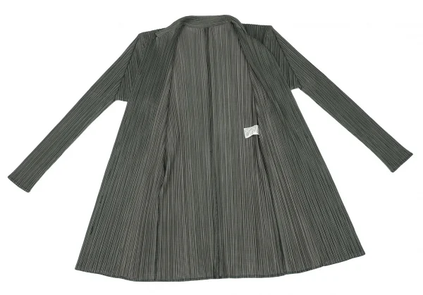 プリーツプリーズPLEATS PLEASE プリーツパピートゥースプリントロングシャツ 緑4 K-105755_010