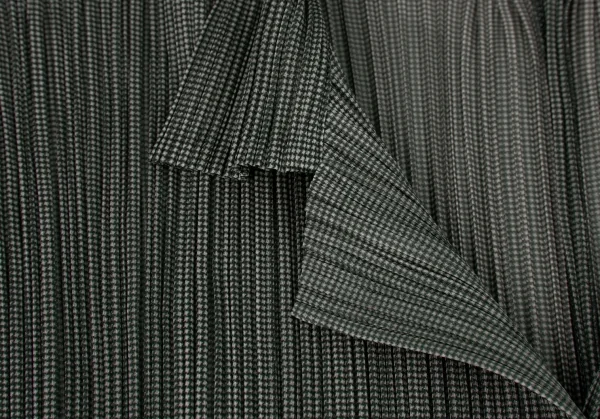 プリーツプリーズPLEATS PLEASE プリーツパピートゥースプリントロングシャツ 緑4 K-105755_005