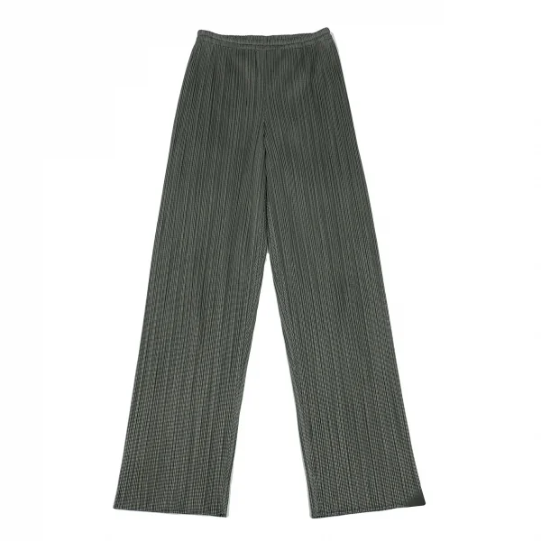 プリーツプリーズPLEATS PLEASE プリーツパピートゥースプリントパンツ 緑3 K-105756_001