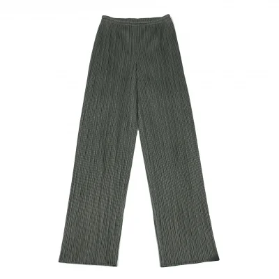 プリーツプリーズPLEATS PLEASE プリーツパピートゥースプリントパンツ 緑