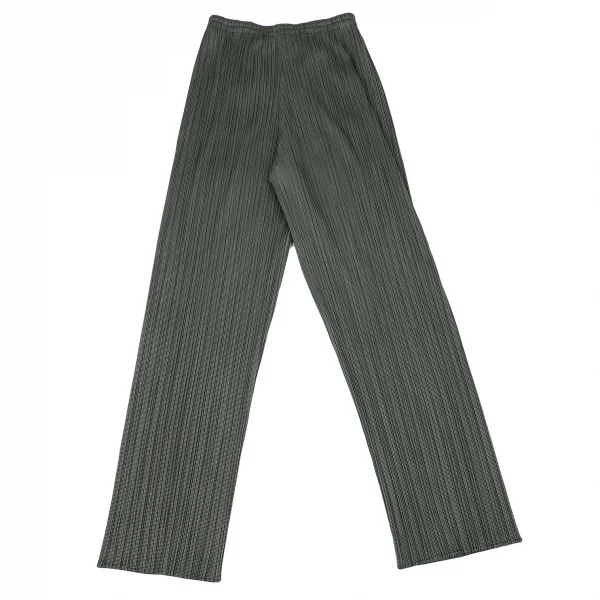 プリーツプリーズPLEATS PLEASE プリーツパピートゥースプリントパンツ 緑3 K-105756_006