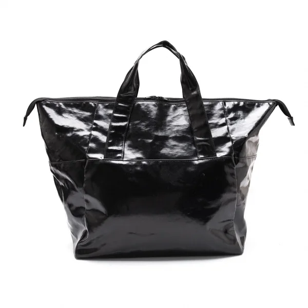 ヨウジヤマモト ノアールYohji Yamamoto NOIR コーティングキャンバスボストンバッグ 黒 K-105764_001