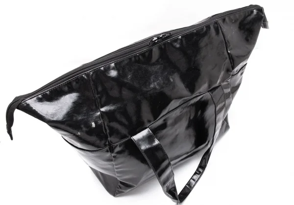 ヨウジヤマモト ノアールYohji Yamamoto NOIR コーティングキャンバスボストンバッグ 黒 K-105764_011