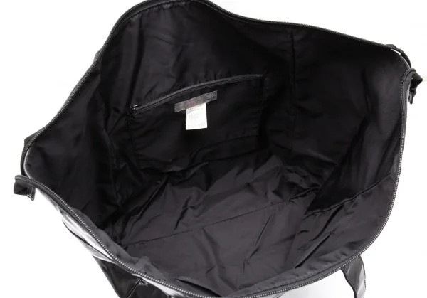 ヨウジヤマモト ノアールYohji Yamamoto NOIR コーティングキャンバスボストンバッグ 黒 K-105764_013