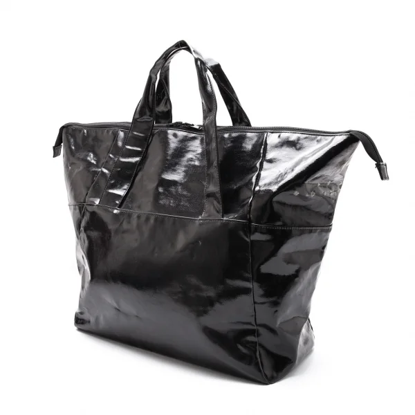 ヨウジヤマモト ノアールYohji Yamamoto NOIR コーティングキャンバスボストンバッグ 黒 K-105764_002