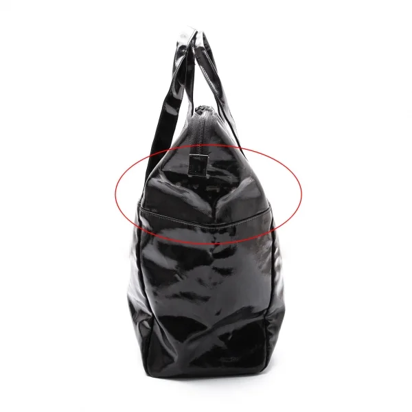 ヨウジヤマモト ノアールYohji Yamamoto NOIR コーティングキャンバスボストンバッグ 黒 K-105764_003