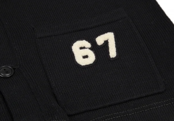 ポロラルフローレンPOLO RALPH LAUREN コットンワッペンレタードニットカーディガン 黒XS K-105771_011
