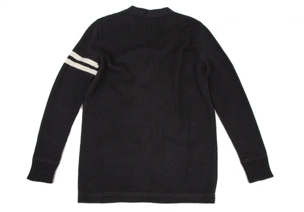 ポロラルフローレンPOLO RALPH LAUREN コットンワッペンレタードニットカーディガン 黒XS K-105771_013