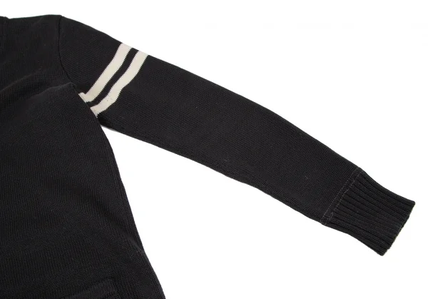 ポロラルフローレンPOLO RALPH LAUREN コットンワッペンレタードニットカーディガン 黒XS K-105771_007