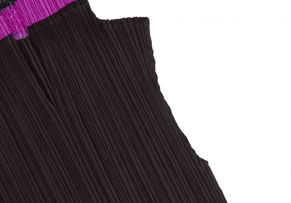 PLEATS PLEASE プリーツプリーズ ワンピース 半袖 ボーダー L